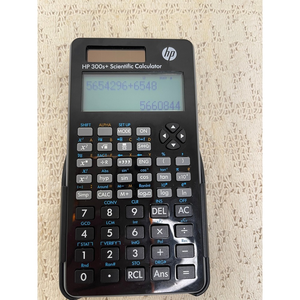 HP 300s+ Scientific Calculator Black Solar Powered HSTNJ-BN02 Math Student